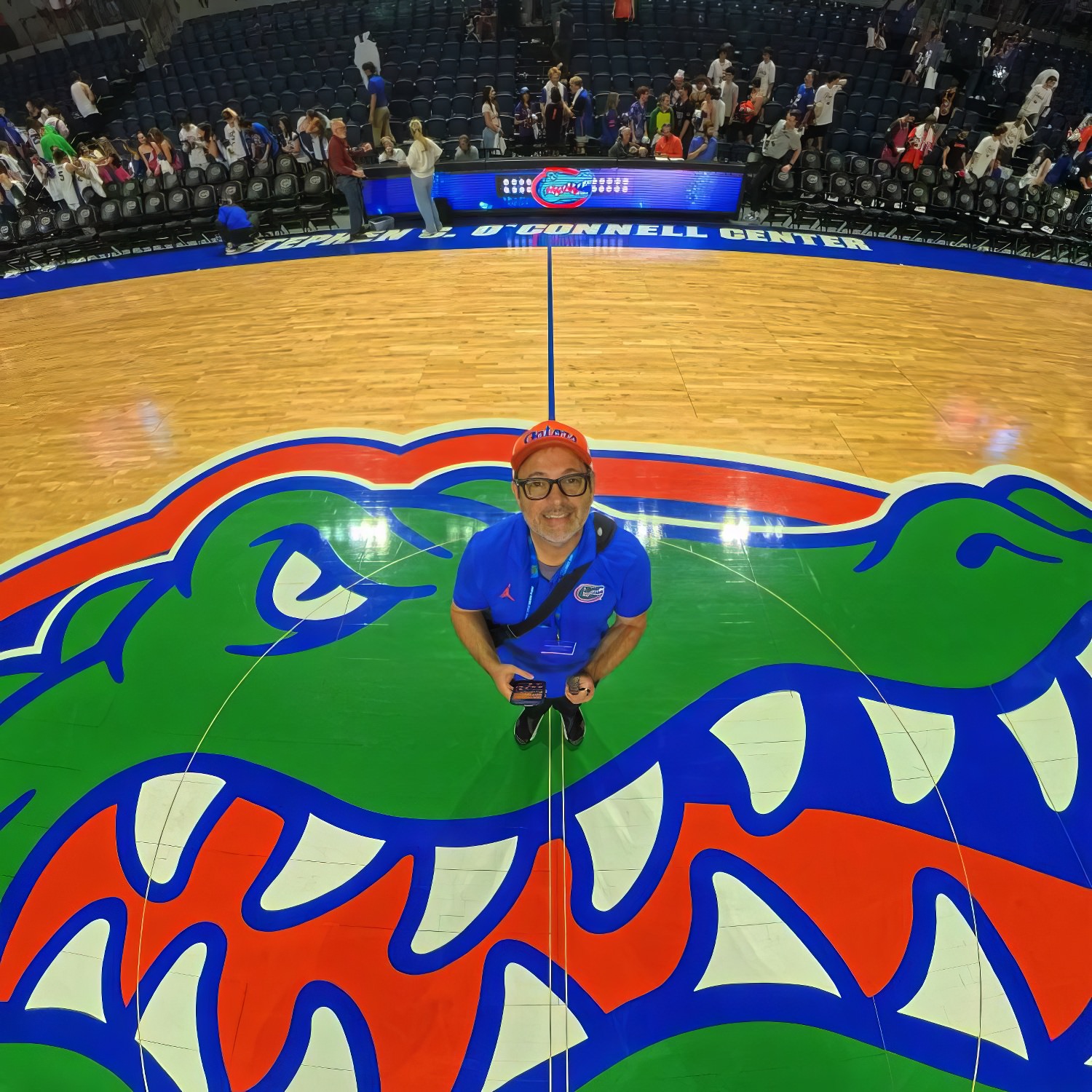 Bruce Floyd in the center of Stephen C. O'Connell Center